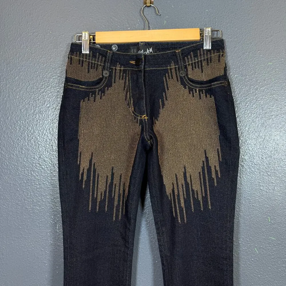 Angelo Marani Glam 40(27/28) women’s blue denim jeans Made In Italy